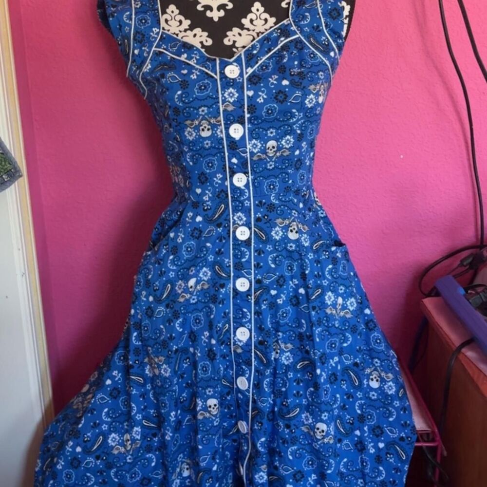 Hell-bunny Women's Blue Dress